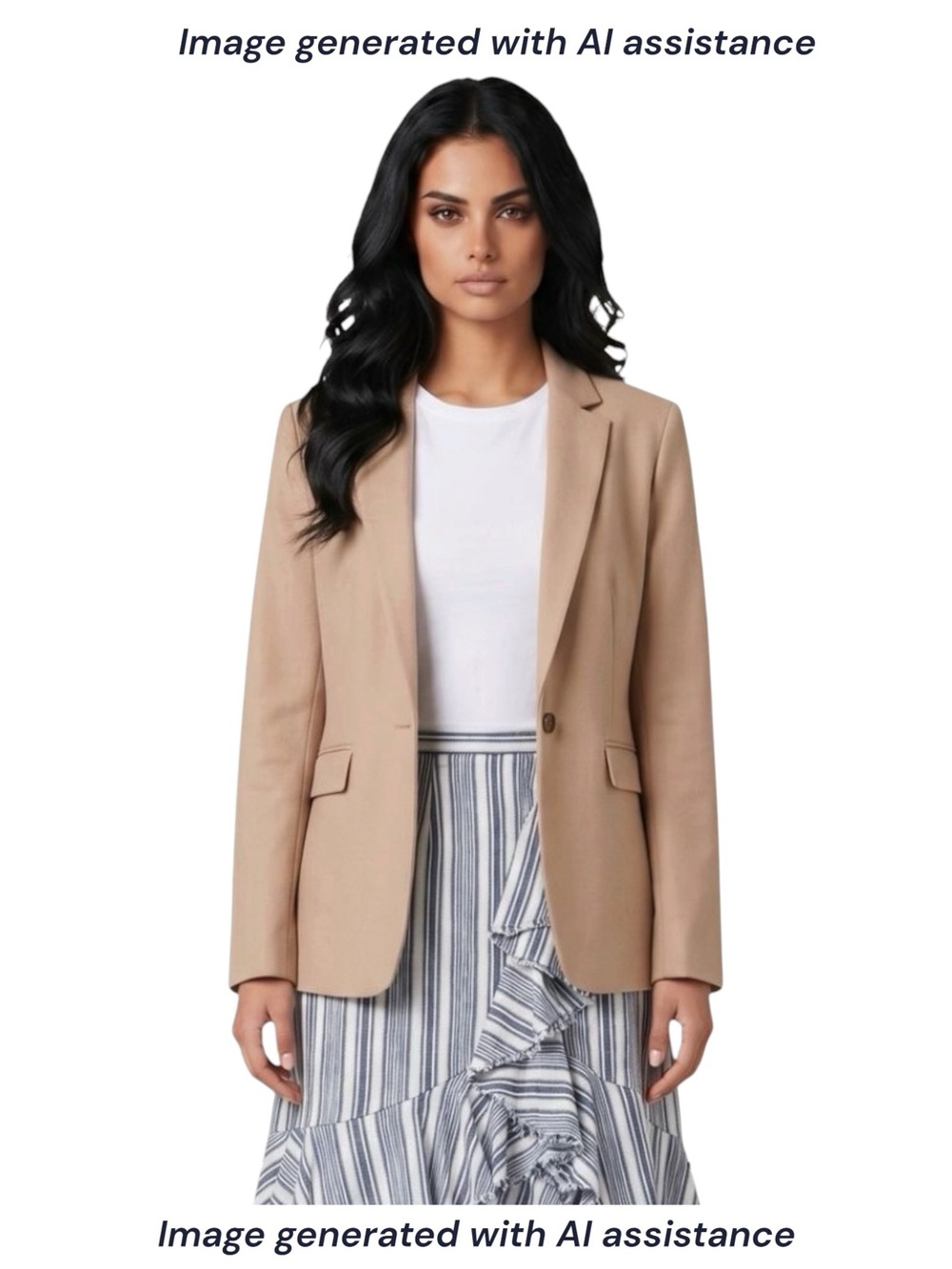 Ann Taylor size 18 tall tan single button notched lapel blazer